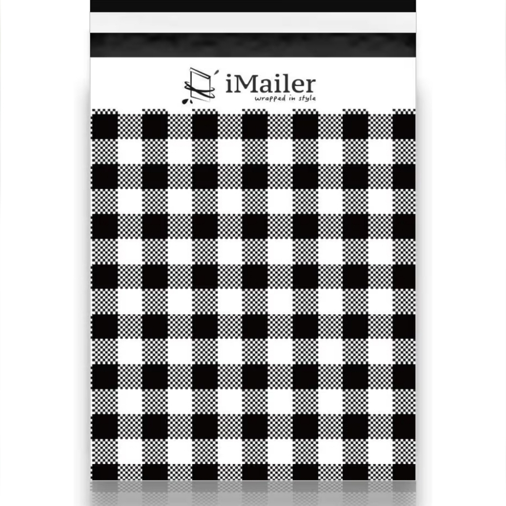 15 ct 14.5x19Black and White Checkered Mailer